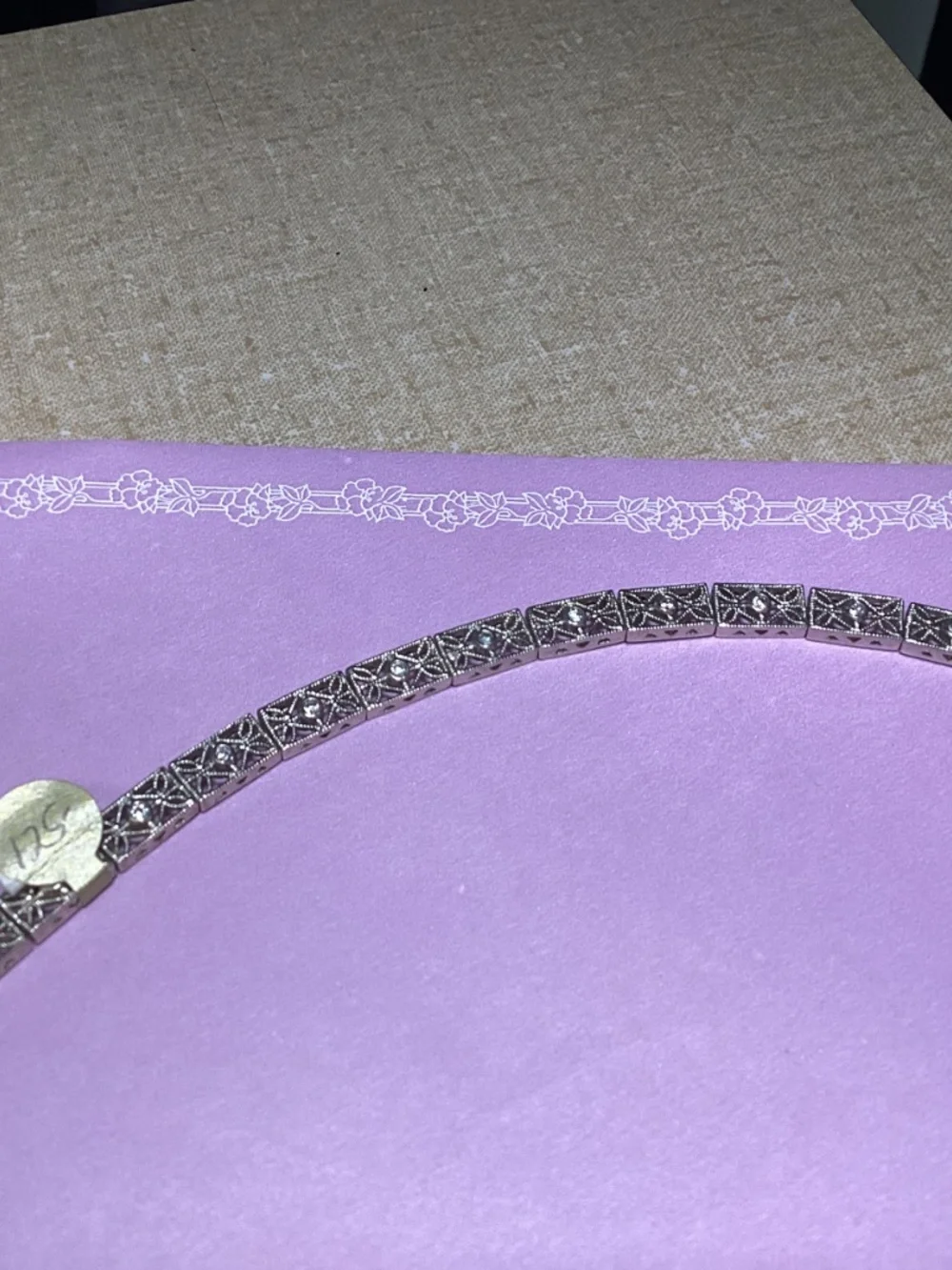 Sterling Silver  Link Bracelet, Designer Vintage Style QSECURE CLASP 925 - Picture 3 of 14